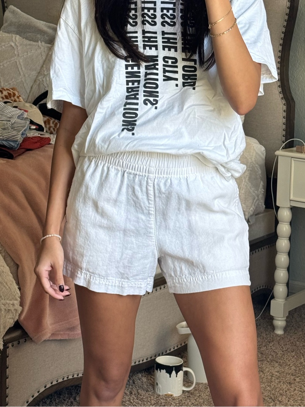 Old Navy White Linen Shorts